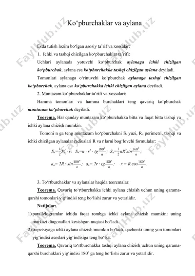 ko‘pburchaklar va aylana — DOC