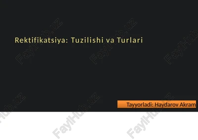 rektifikatsiya:tuzilishivaturlari — PPTX