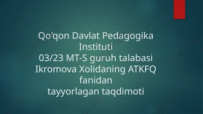 kompyuter grafikasi tushunchasi — PPTX