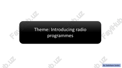 an introduction to radio programmes — PDF