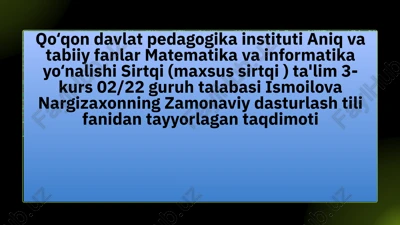 pythondasturlashmuhitidafunksiyalari — PPTX
