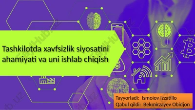 xavfsizlik siyosati — PPTX