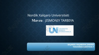jismoniy tarbiya — PPTX