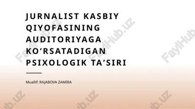 jurnalist kasbiy qiyofasining auditoriyaga koʻrsatadigan psixologik taʼsiri — PPTX