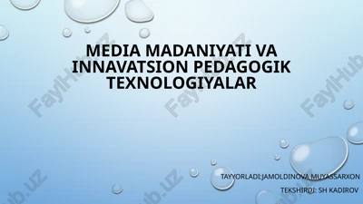 media madaniyati va innavatsion pedagogik texnologiyalar — PPTX
