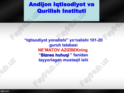 biznes huhuqi — PPT