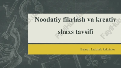 istiqbolli va kreativ muhitni qo'llash — PPTX