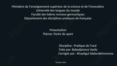 le sport: une passion pour la vie — PPTX