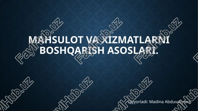 sifatni boshqarish uslublari — PPTX