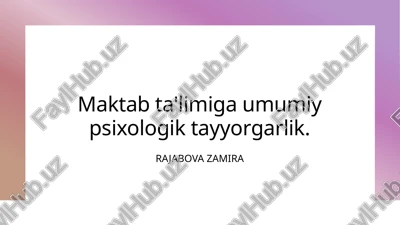 psixologik tayyorgarlik — PPTX