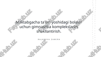 bolalar uchun gimnastika komplekslari — PPTX