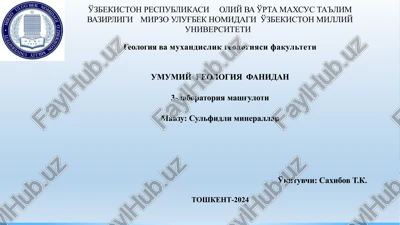 sulfidli minerallar — PPTX