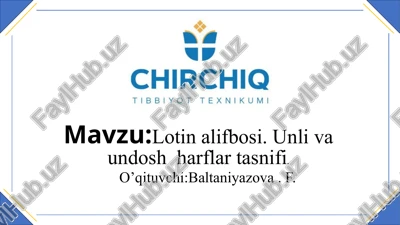 lotinalifbosi — PPTX