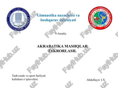 gimnastika nazariyasi va boshqaruv uslubi — PPTX