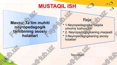 neyropedagogika–kognitevneyrologiya,differensialsixofeziologiyavaneyropsixalogiya — PPTX
