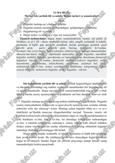 ish yuritish tili va uslubi. hujjat turlari va xususiyatlari — DOCX