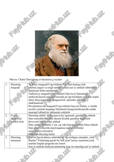 charlz darvinning evolyutsion g`oyalari — DOC