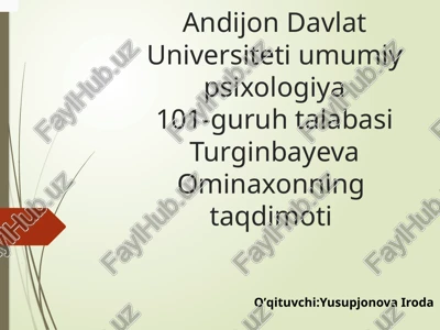 psixologiya fanining predmeti va maqsadlari — PPTX