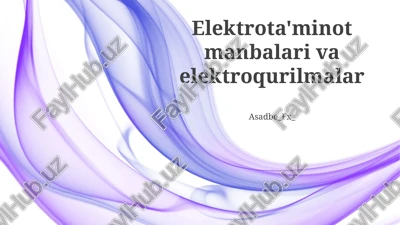 elektr taqsimot tizimlari — PPTX