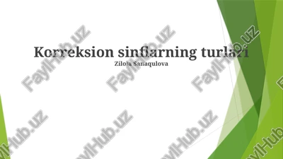 korreksion sinflarning turlari — PPTX