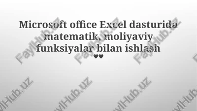 microsoft office excel — PPTX