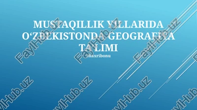 geografiya ta’limi — PPTX