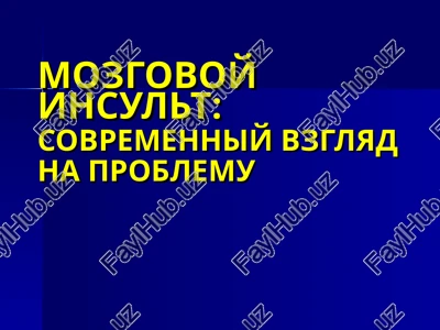 mozgovoy insult: sovremenniy vzglyad na problemu — PPT
