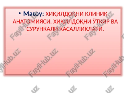 xiqildoqni klinik anatomiyasi — PPTX