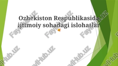 ijtimoiy islohotlar — PPTX