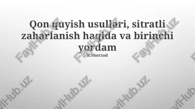 sitrat zaharlanishi — PPTX