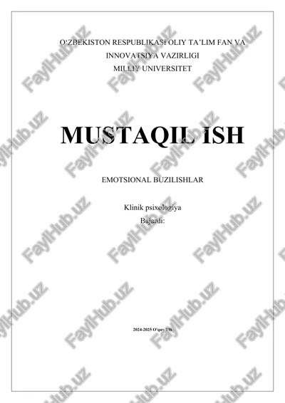 emotsional buzilishlar — DOCX