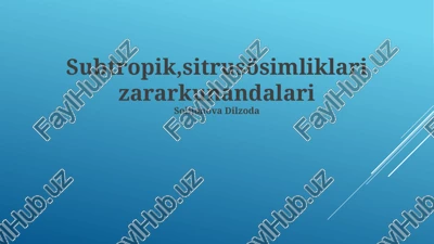 sitrus zararkunandalari: aniqlash va biologiyasi — PPTX