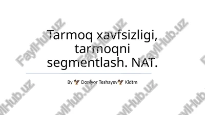 tarmoq xavfsizligi va segmentatsiya — PPTX