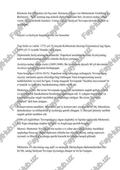 klemens fon metternix — DOCX