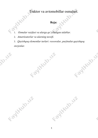 traktor va avtomobillar osmalari — DOC