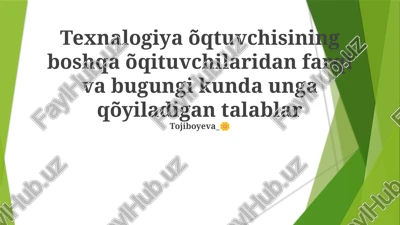 texnologiya õqtuvchisi — PPTX