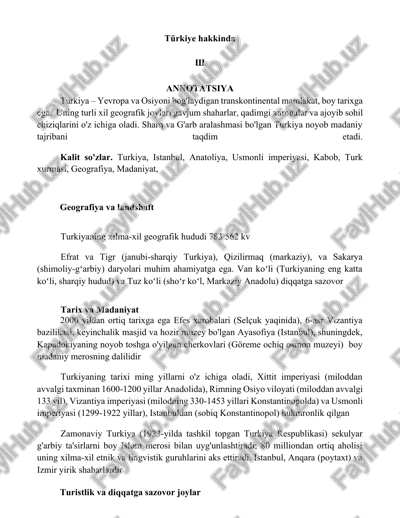 turkiya hakkinda — DOCX