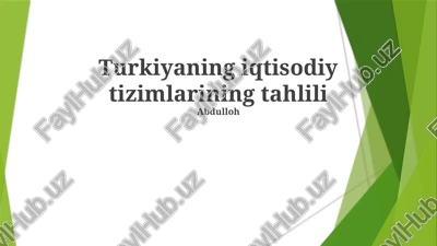 turkiyaning iqtisodiy tizimlarining tahlili — PPTX