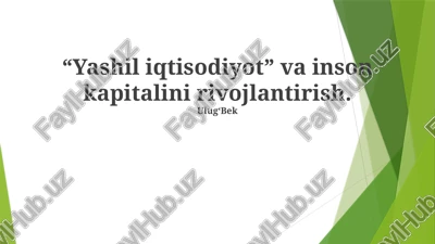 yashil iqtisodiyot — PPTX