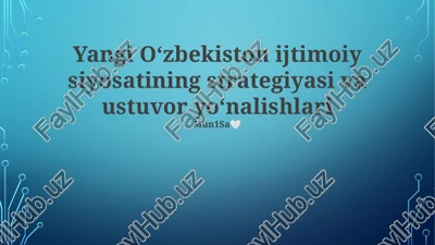 qashshoqlikni qisqartirish strategiyasi — PPTX
