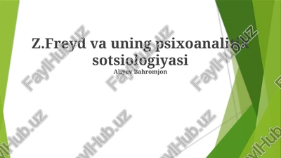 z.freyd va uning psixoanalitik sotsiologiyasi — PPTX