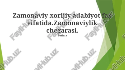 zamonaviy xorijiy adabiyot fan sifatida — PPTX
