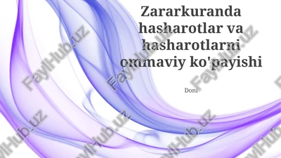 zararkunanda hasholotni aniqlash — PPTX
