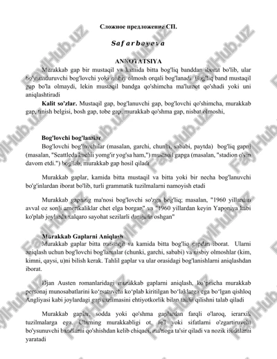murakkab gaplar — DOCX