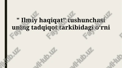ilmiy haqiqat — PPTX