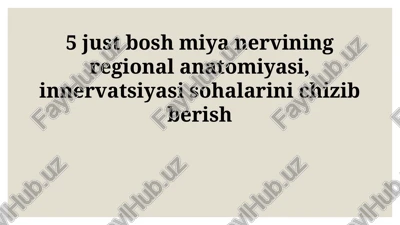 trigeminal nervning o'ziga xosligi — PPTX