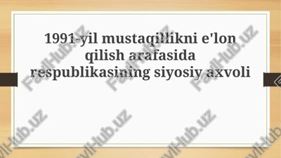siyosiy vaziyatning umumiy tavsifi — PPTX