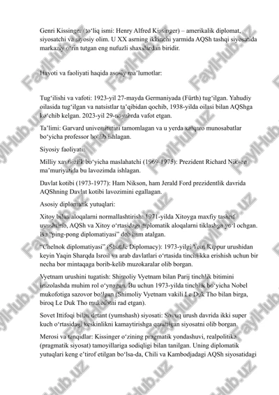 genri kissinger (henry alfred kissinger) — DOCX