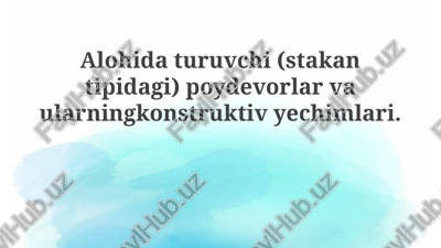 izolyatsiyalangan (stakan tipidagi) poydevorlar — PPTX