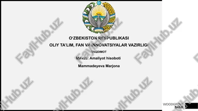 amaliyothisoboti mammadeyeva marjona — PPTX